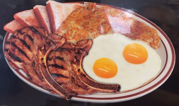 Pork Chops and Eggs Breakfast